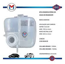 Reservatorio Agua Radiador Astra/Vectra 2 Saida, Com Furo Para Sensor