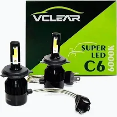 Kit Lampada Super Led H4 Alta E Baixa C6 Vclear 6000k